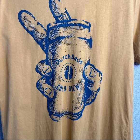 Dutch Bros Wimen’s Small BRAND NEW IN PACKAGE COLD BREW Gold Yellow with Blue - Picture 3 of 5